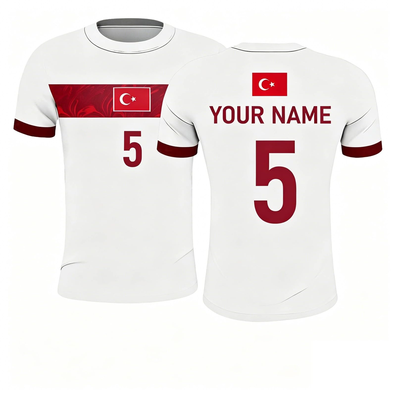 Tshirt Trikot Kinder Herren Damen 2026 - Personalisiert Fußball Trikot mit Eigenem Namen Nummer Kindertrikot Fussballtrikot Jungen Football Fan Trikots, Geschenke für Fußballfans